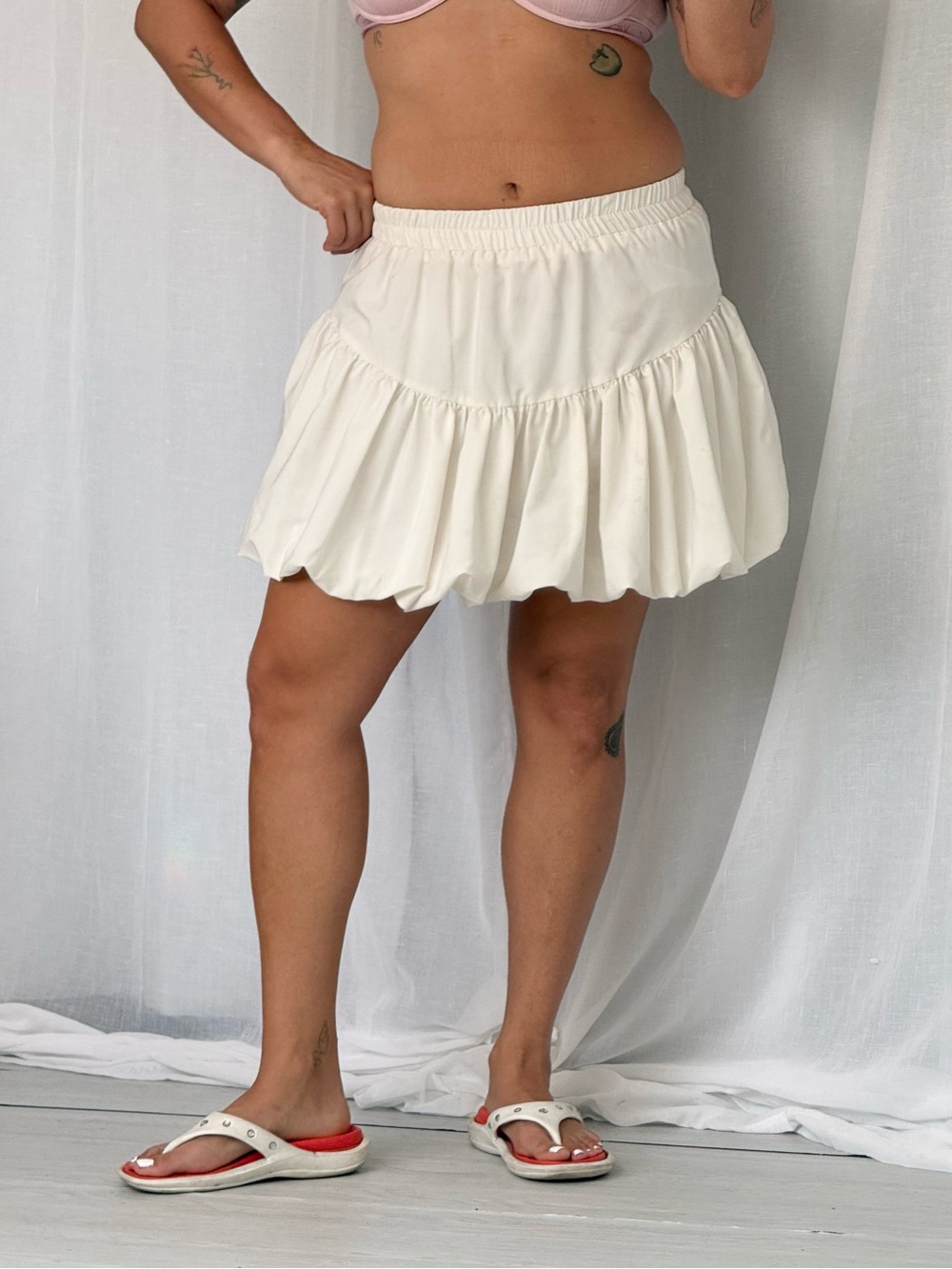 ✦ vintage white bubble mini skirt ♡